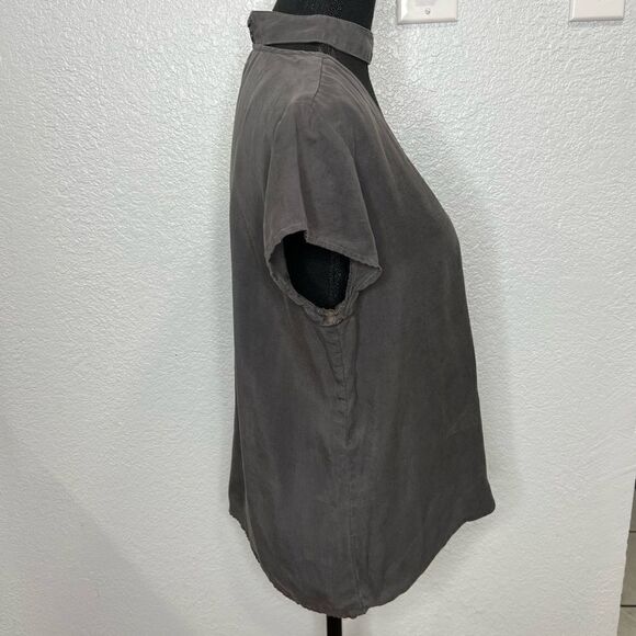 Cloth & Stone Tencel Chocker Surplice Neck Women Gray Top Sz Small - Picture 9 of 12